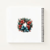 クリスマスウォーターカラーリースとホリー ノートブック (裏面)