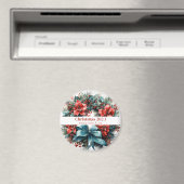 クリスマスウォーターカラーリースとホリー マグネット (インサイチュ (食洗機))