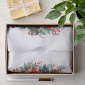 クリスマスウォーターカラーリースとホリー 薄葉紙 (ギフト)