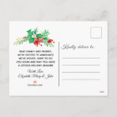 クリスマスウォーターカラーリースムービング シーズンポストカード (裏面)