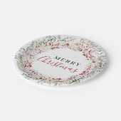 クリスマスウォーターカラーリース ペーパープレート (アングル)