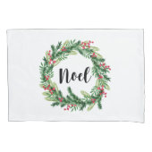 クリスマスウォーターカラーリース 枕カバー (正面左)