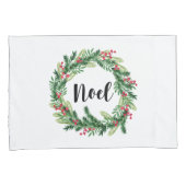 クリスマスウォーターカラーリース 枕カバー (正面右)