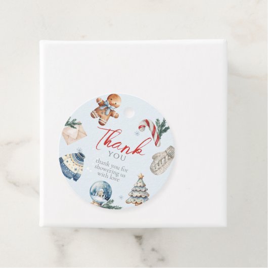 クリスマスウォーターカラー冬の最初の誕生日パーティー フェイバータグ (インサイチュ)