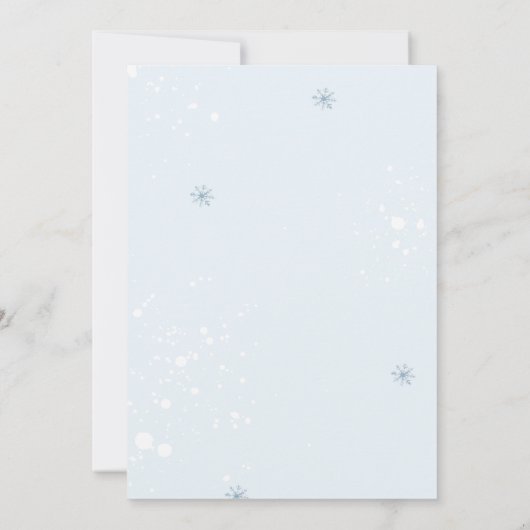 クリスマスウォーターカラー冬の最初の誕生日パーティー 招待状 (裏面)