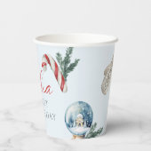 クリスマスウォーターカラー冬の最初の誕生日パーティー 紙コップ (裏面)