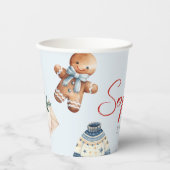 クリスマスウォーターカラー冬の最初の誕生日パーティー 紙コップ (正面)