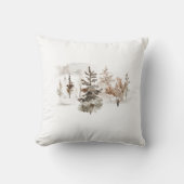 クリスマスウォーターカラー冬の風景 クッション (正面)