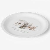 クリスマスウォーターカラー冬の風景 ペーパープレート (アングル)