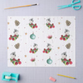 クリスマスウォーターカラー冬の鳥のパターン 薄葉紙 (クラフト)