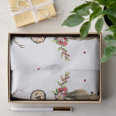 クリスマスウォーターカラー冬の鹿のパターン 薄葉紙 (ギフト)