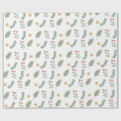 クリスマスウォーターカラー包装紙 ラッピングペーパー (フラット)