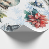 クリスマスウォーターカラー包装紙 ラッピングペーパー (角)