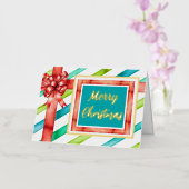 クリスマスウォーターカラー折り畳みフォイルホリデーカード 箔シーズンカード (蘭)