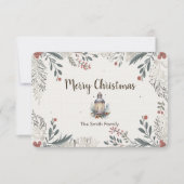 クリスマスウォーターカラー挨拶 サンキューカード (正面)