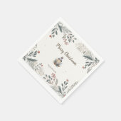 クリスマスウォーターカラー挨拶 スタンダードカクテルナプキン (角)