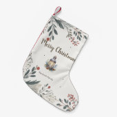 クリスマスウォーターカラー挨拶 スモールクリスマスストッキング (正面 (吊り時))