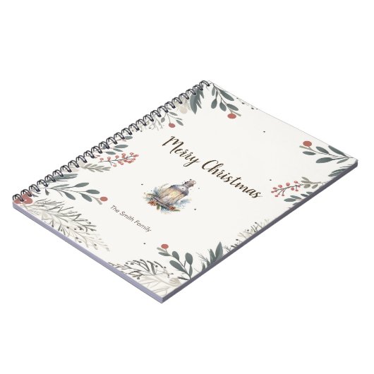 クリスマスウォーターカラー挨拶 ノートブック (左側)