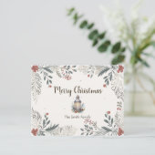 クリスマスウォーターカラー挨拶 ポストカード (スタンド正面)