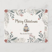 クリスマスウォーターカラー挨拶 ポストカード (正面)