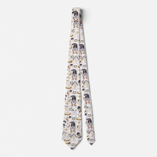 クリスマスウォーターカラー格言カントリーファームハウス ネクタイ (正面)