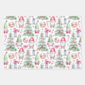 クリスマスウォーターカラー格言、クリスマスツリー ラッピングペーパーシート (正面2)