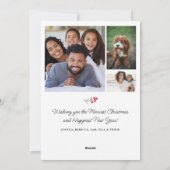 クリスマスウォーターカラー植物写真コラージュ シーズンカード (裏面)