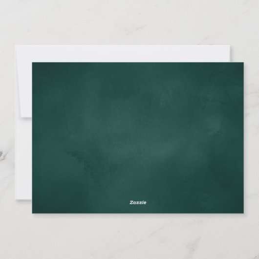 クリスマスウォーターカラー植物学2フォトダークグリーン シーズンカード (裏面)