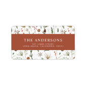 クリスマスウォーターカラー植物性フローラテラコッタ ラベル (正面)