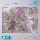 クリスマスウォーターカラー紙IIデザイン5 薄葉紙 (クラフト)