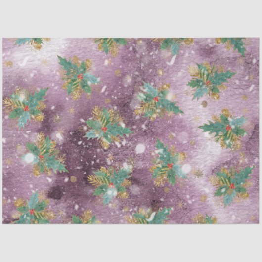 クリスマスウォーターカラー紙IIデザイン5 薄葉紙 (正面)