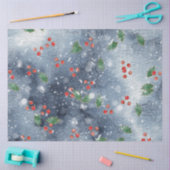 クリスマスウォーターカラー紙IIデザイン6 薄葉紙 (クラフト)