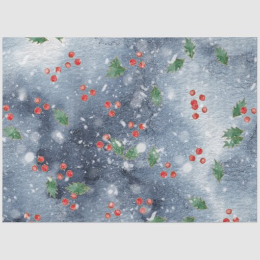 クリスマスウォーターカラー紙IIデザイン6 薄葉紙 (正面)