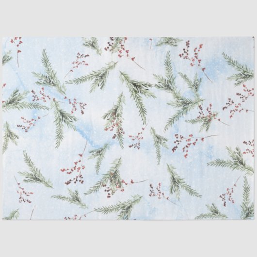 クリスマスウォーターカラー紙IIデザイン9 薄葉紙 (正面)