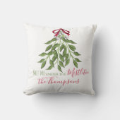 クリスマスウォーターカラー緑かわいいミステレメリートー クッション (正面)