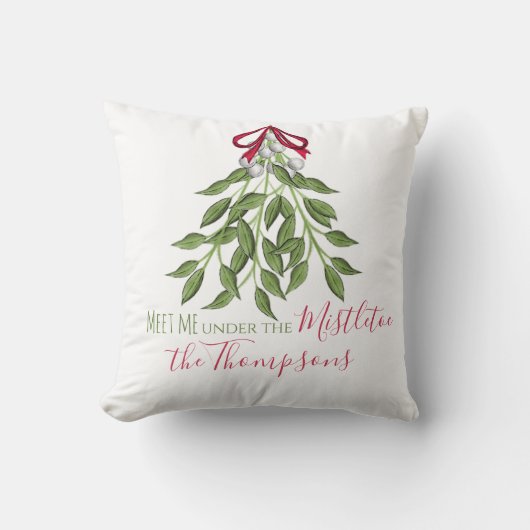 クリスマスウォーターカラー緑かわいいミステレメリートー クッション (正面)