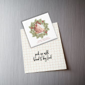 クリスマスウォーターカラー緑のリースの葉 マグネット