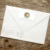 クリスマスウォーターカラー緑のリースの葉 ラベル