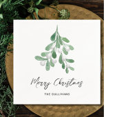 クリスマスウォーターカラー緑 スタンダードカクテルナプキン