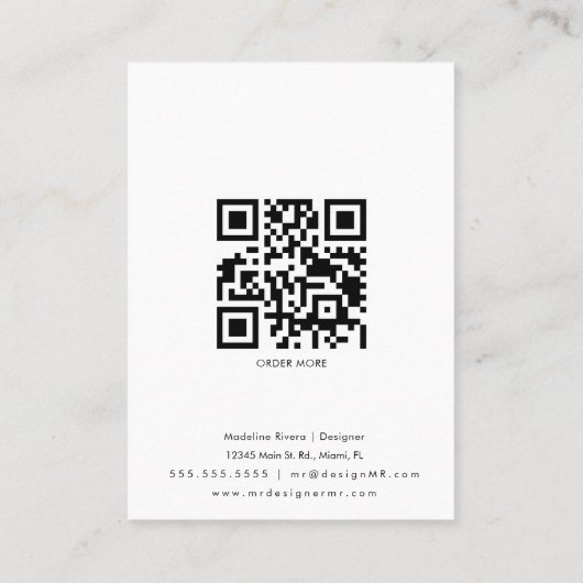 クリスマスウォーターカラー職人のイヤリングディスプレイカード コーリングカード (裏面)