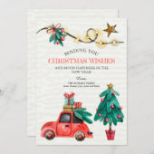 クリスマスウォーターカラー詳細ホリデーカード シーズンカード (正面/裏面)