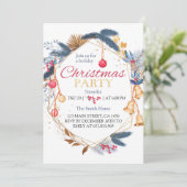 クリスマスウォーターカラー誕生日パーティーの招待状 招待状 (スタンド正面)