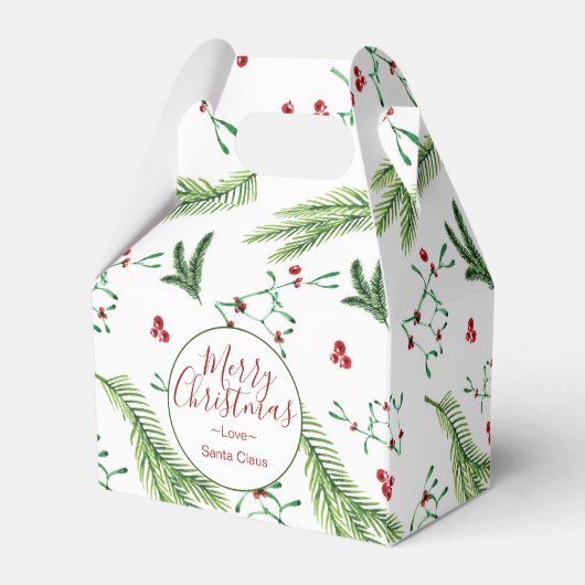 クリスマスウォーターカラー赤と緑の植物学 フェイバーボックス (裏面サイド)