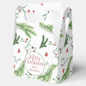 クリスマスウォーターカラー赤と緑の植物学 フェイバーボックス (オープン)