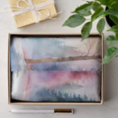 クリスマスウォーターカラー雪だるまと冬の森 薄葉紙 (ギフト)