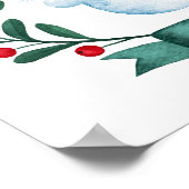 クリスマスウォーターカラー雪だるまカスタム ポスター (角)