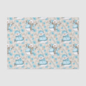 クリスマスウォーターカラー雪だるまホリデーパーティティッシュ 薄葉紙 (正面)