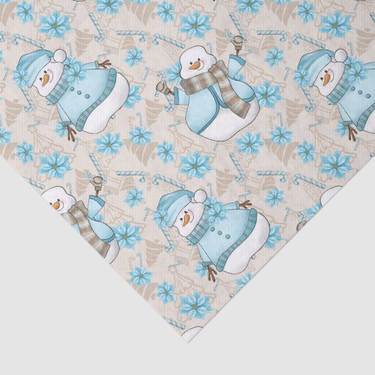 クリスマスウォーターカラー雪だるまホリデーパーティティッシュ 薄葉紙 (詳細)