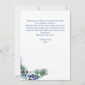 クリスマスウォーターカラー雪の松のリース シーズンカード (裏面)