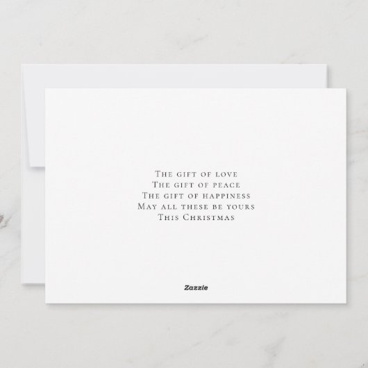 クリスマスウォーターカラー雪の松の森ホーム シーズンカード (裏面)